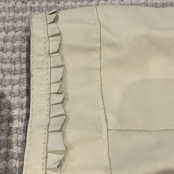 Cream leather jacket - Picture 3 of 4